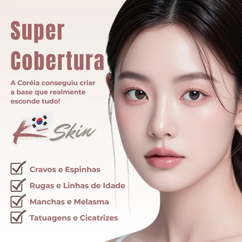 Base Coreana bastão Stick K-Skin 2 em 1
