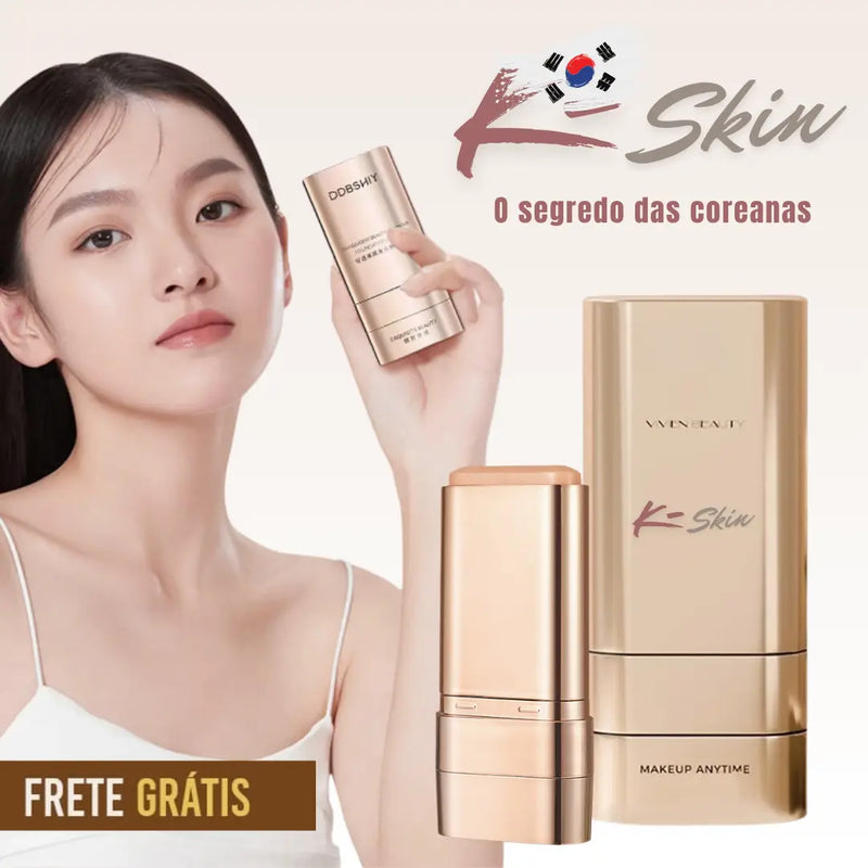 Base Coreana bastão Stick K-Skin 2 em 1