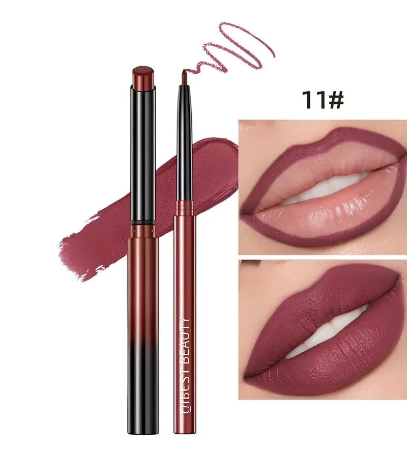 Detalhe do lápis do Duo Labial Matte Perfeito