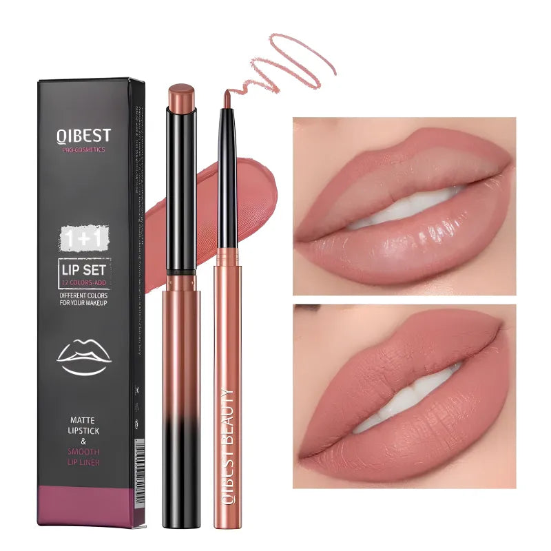 Look completo com Duo Labial Matte Perfeito aplicado