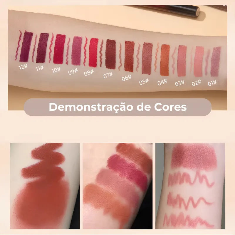 Duo Labial Matte Perfeito em suporte com fundo neutro