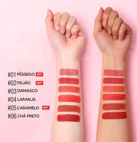 Look de lábios com batom matte e lápis Otwoo combinando