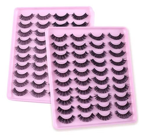 Kit de Cílios Postiços - 10 Pares Perfeitos e Resistentes