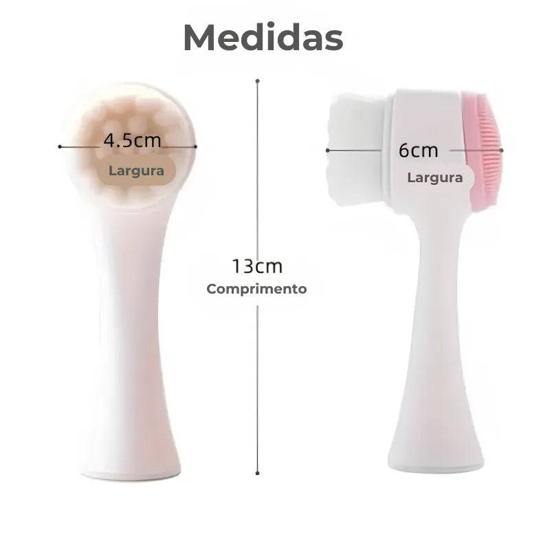 Escova Facial 2 em 1 - Limpeza Profunda e Esfoliação Suave