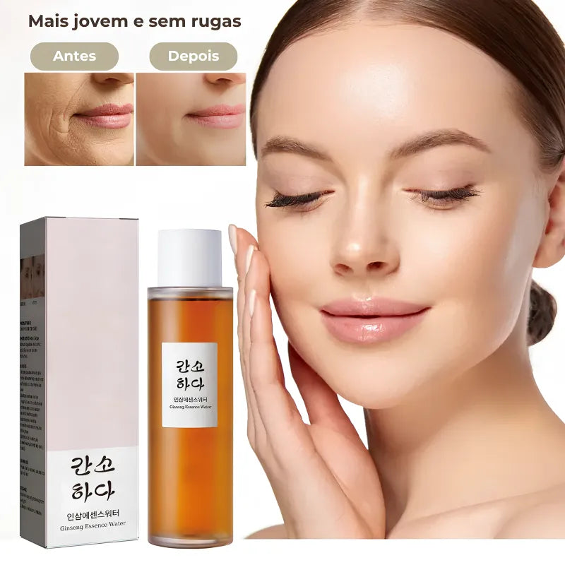 Essência coreana de ginseng para pele mais jovem e iluminada