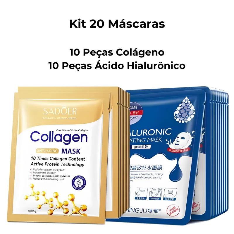 Máscara facial coreana com colágeno marinho