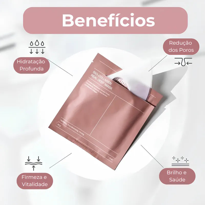 Máscara Facial de Biocolágeno com niacinamida