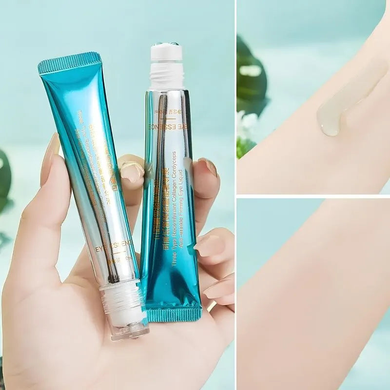 Frasco do Sérum Antiolheiras Sul‑Coreano em fundo neutro