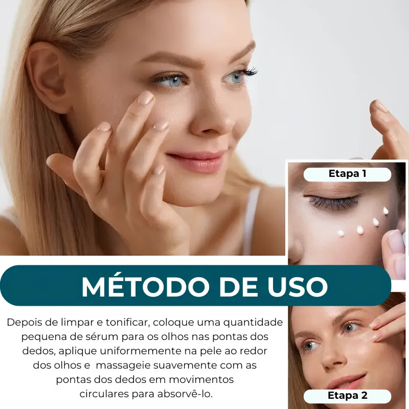 Textura leve do sérum para contorno dos olhos